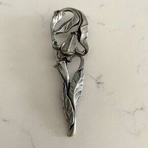 Seagull Canada Vintage @1987 Floral Pewter Metal Brooch